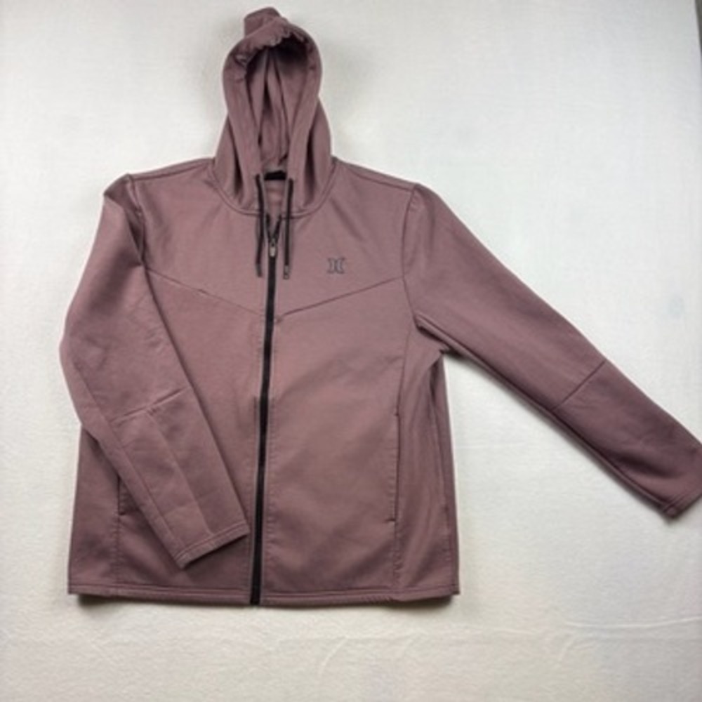 Hurley Full Zip Hoodie Mens L Mauve Tech Fleece Surf Skate Athleisure Gorpcore